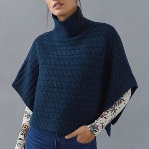 Cable-Knit Cropped Poncho from Anthropologie